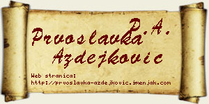 Prvoslavka Azdejković vizit kartica
